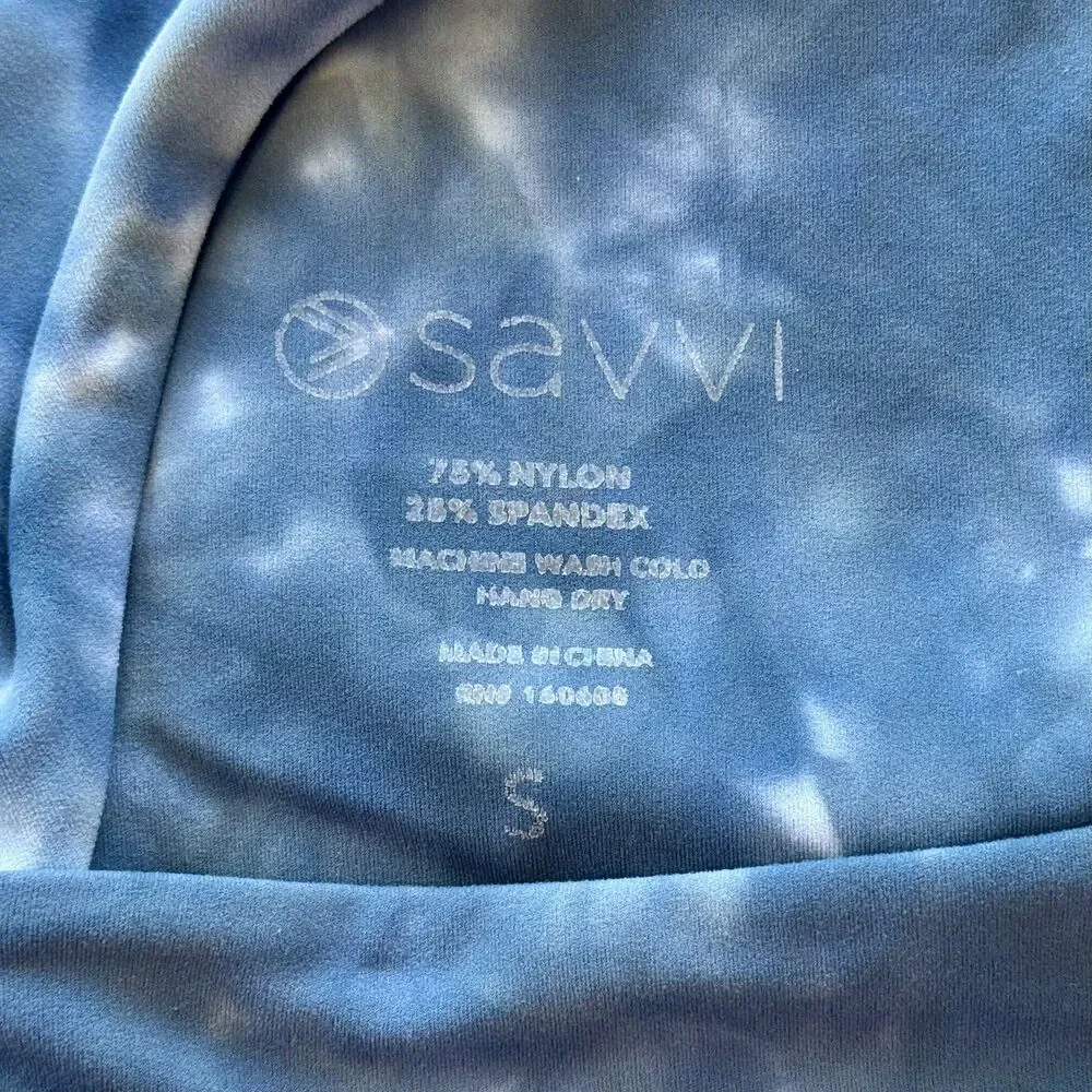 SAVVI Reef Sports Bra with Removable Padding | Blue Tie Dye